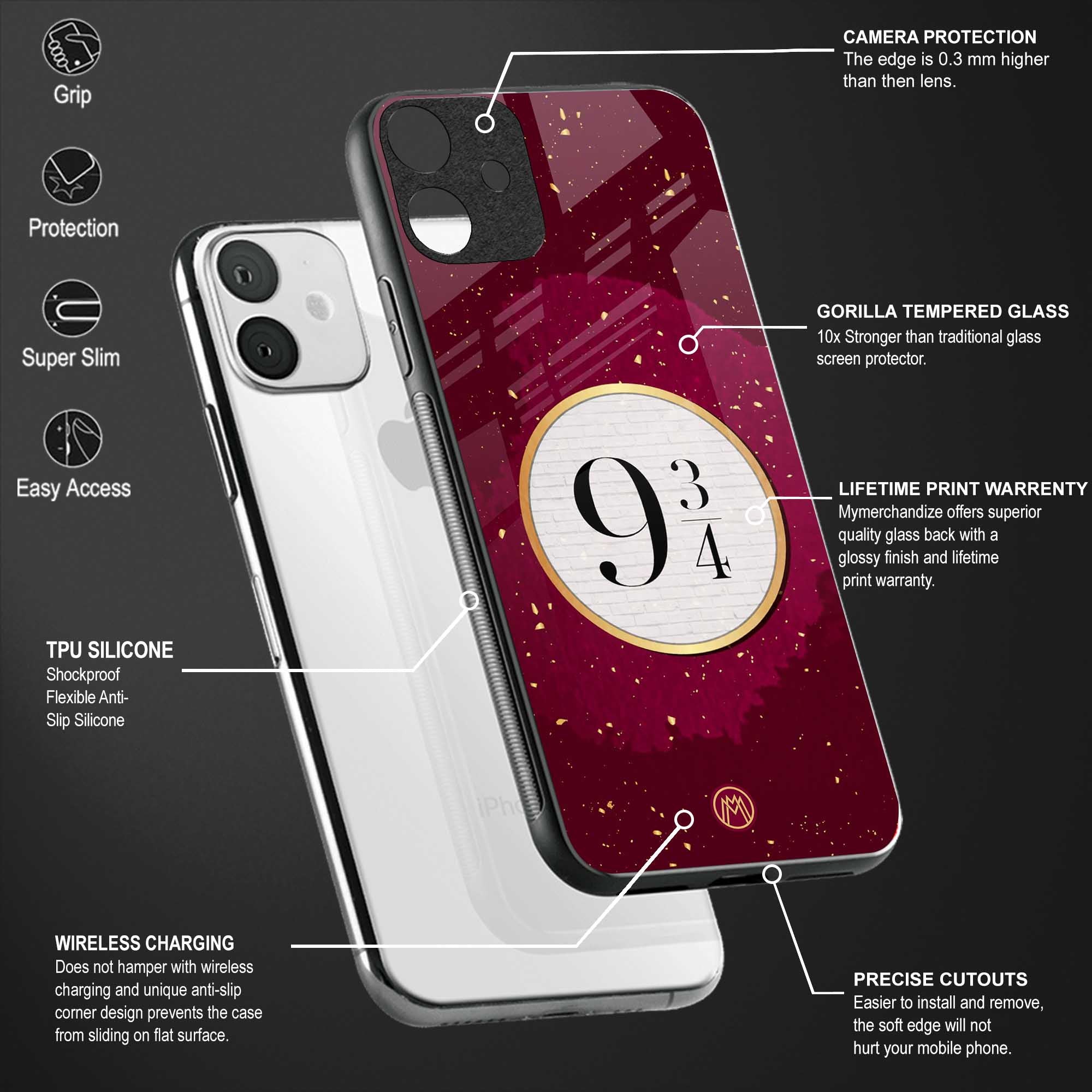 platform nine and three-quarters back phone cover | glass case for redmi note 11 pro plus 4g/5g