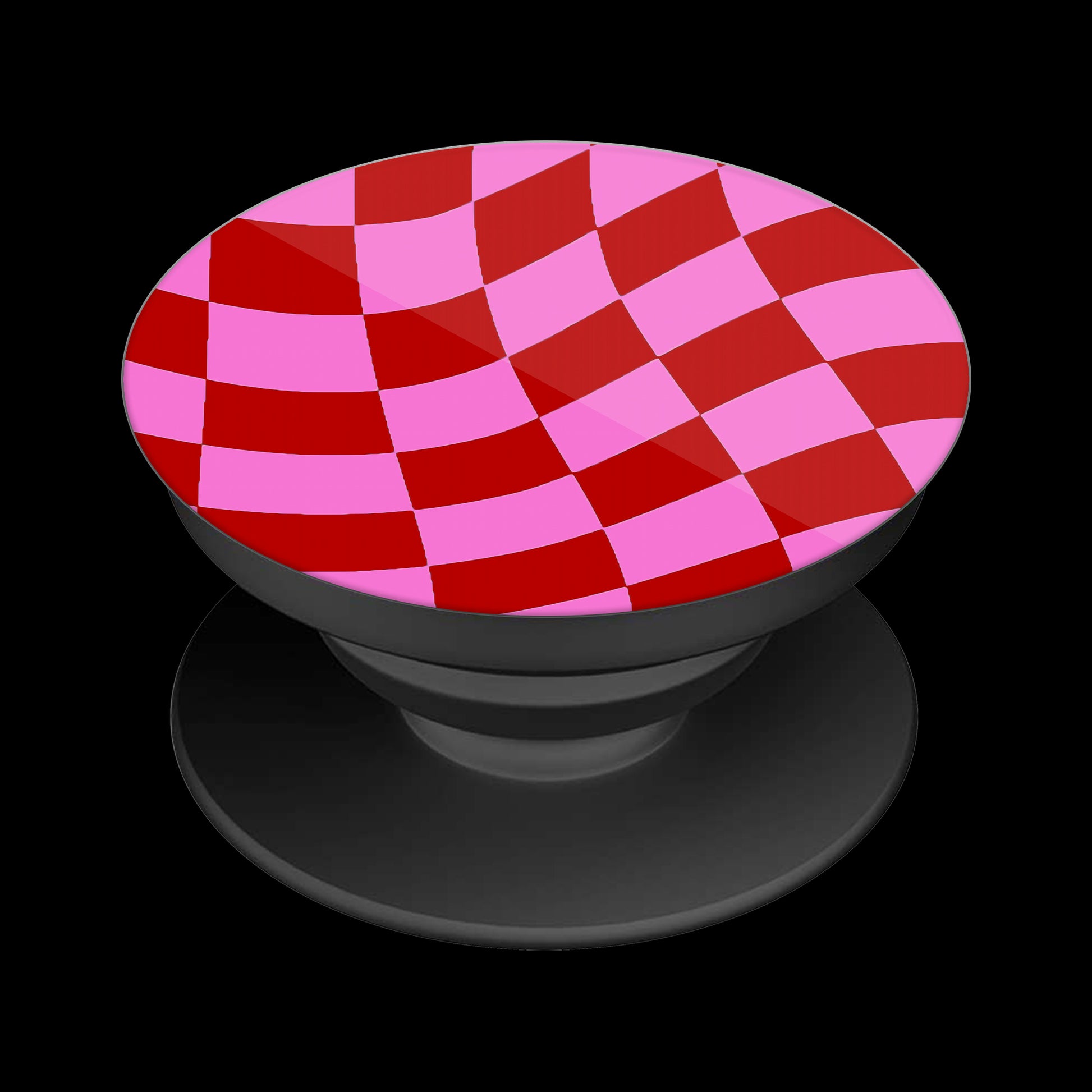 Red Pink Trippy Check Pattern Popholder