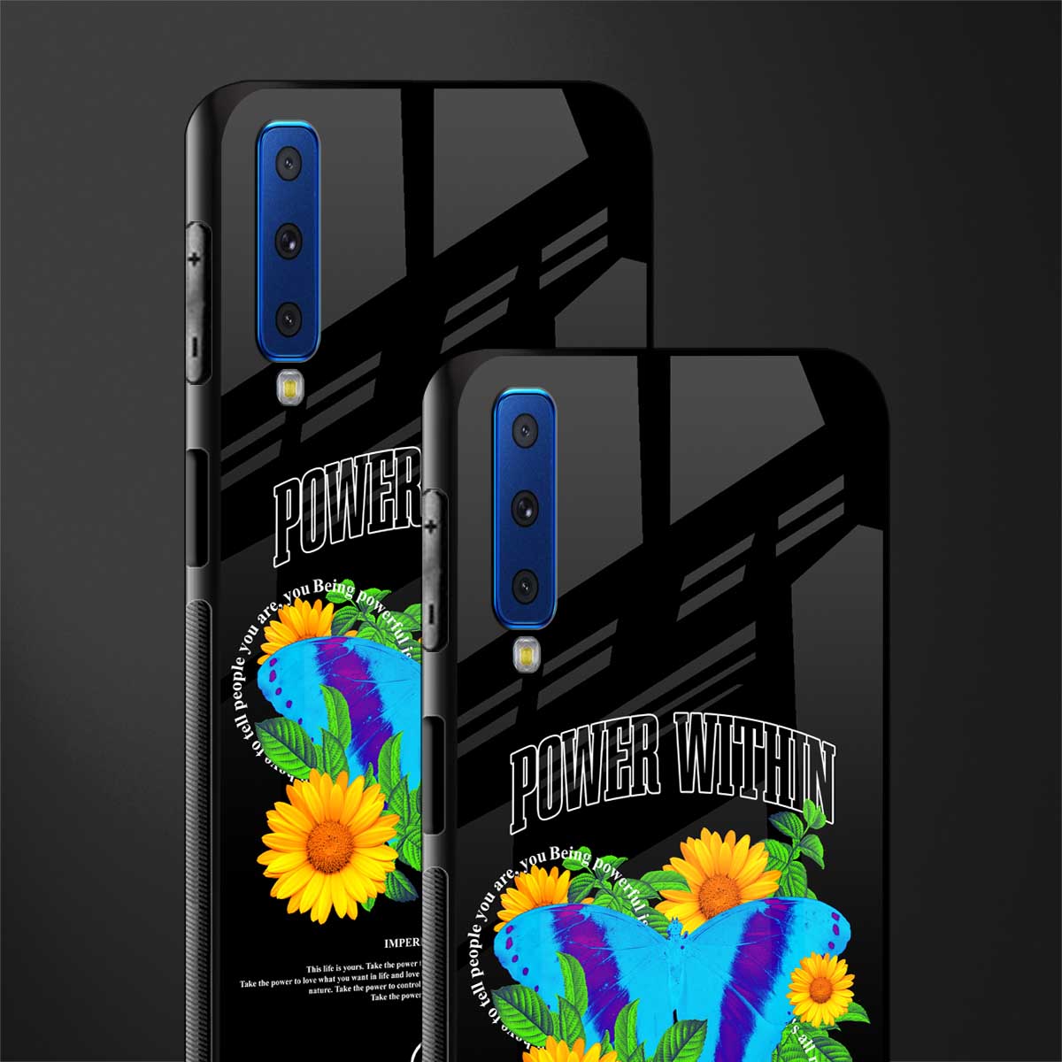power within glass case for samsung galaxy a7 2018 image-2