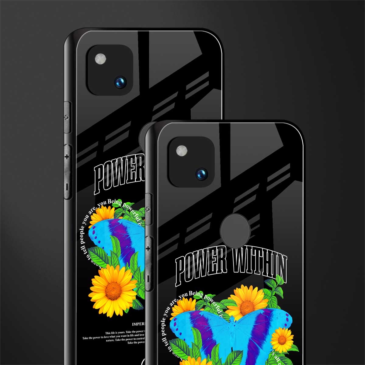 power within back phone cover | glass case for google pixel 4a 4g