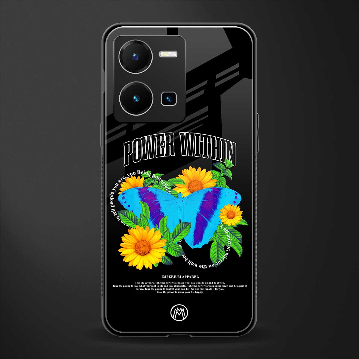 power within back phone cover | glass case for vivo y35 4g