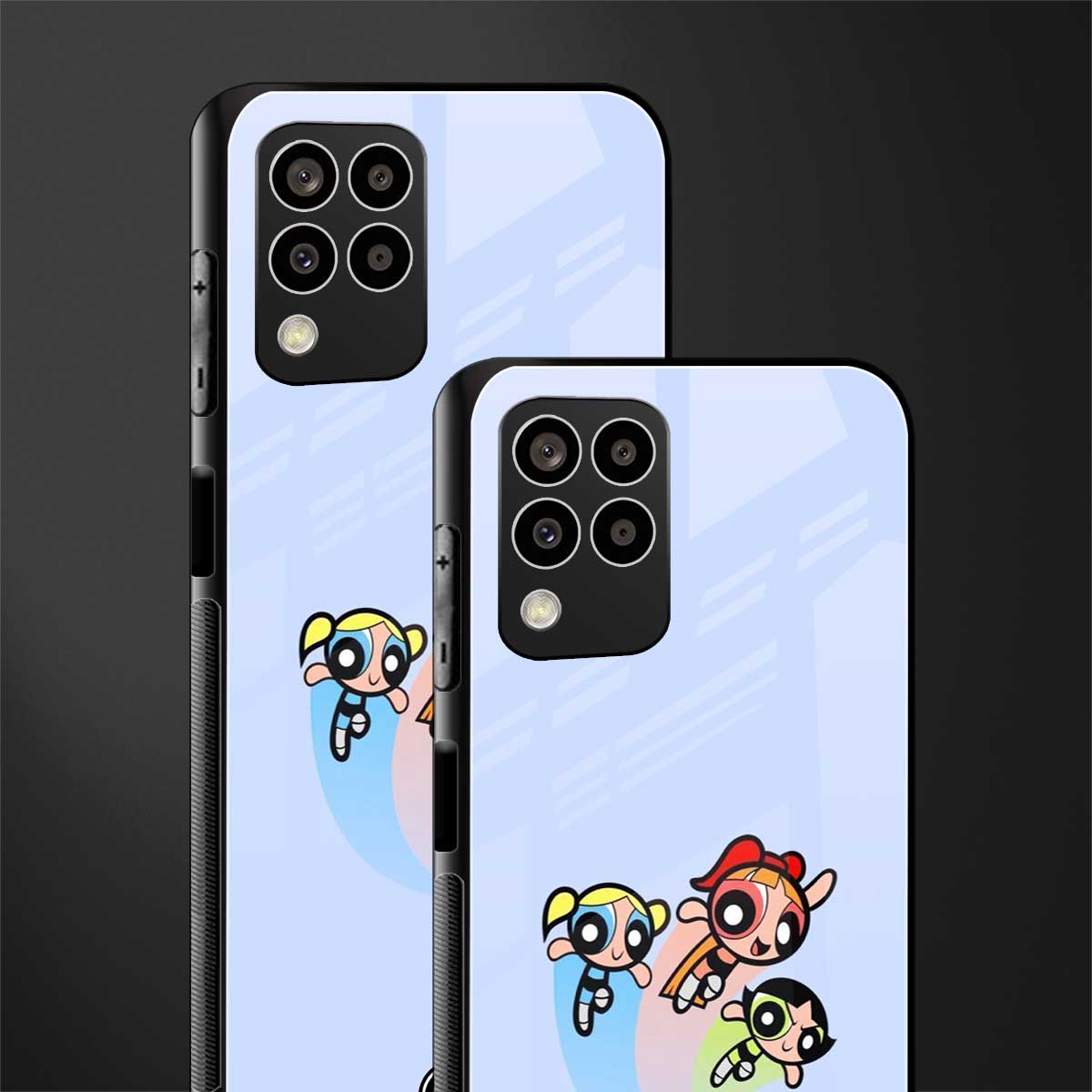 powerpuff girls cartoon back phone cover | glass case for samsung galaxy m33 5g