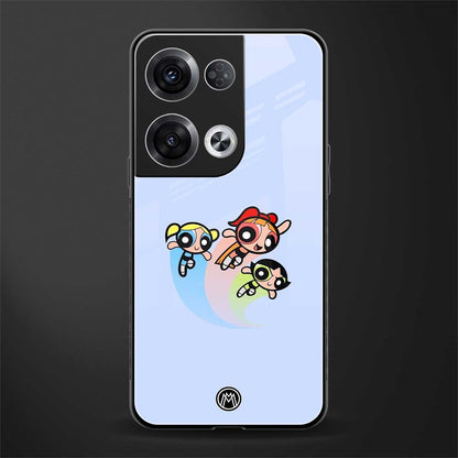 powerpuff girls cartoon back phone cover | glass case for oppo reno 8
