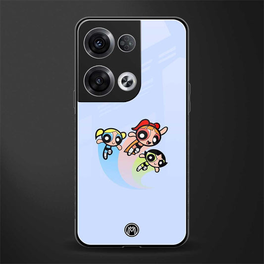powerpuff girls cartoon back phone cover | glass case for oppo reno 8