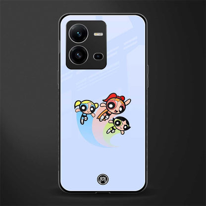 powerpuff girls cartoon back phone cover | glass case for vivo v25-5g