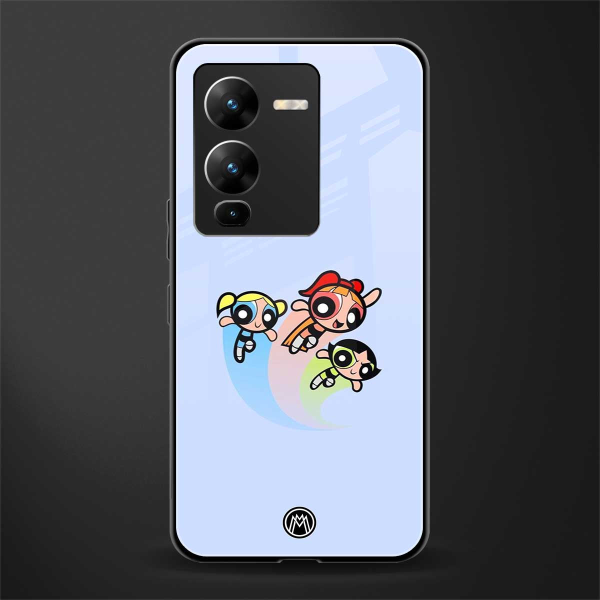 powerpuff girls cartoon back phone cover | glass case for vivo v25 pro 5g
