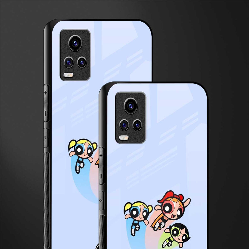 powerpuff girls cartoon back phone cover | glass case for vivo v21e 4g