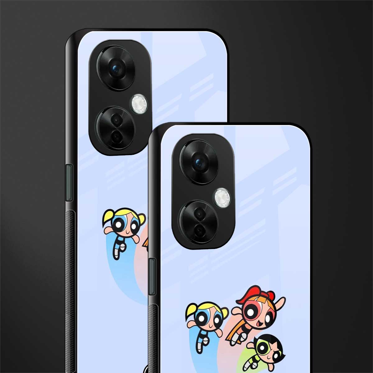 powerpuff girls cartoon back phone cover | glass case for oneplus nord ce 3 lite