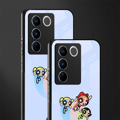 powerpuff girls cartoon back phone cover | glass case for vivo v27 pro 5g