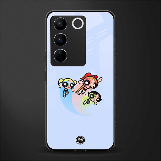 powerpuff girls cartoon back phone cover | glass case for vivo v27 pro 5g