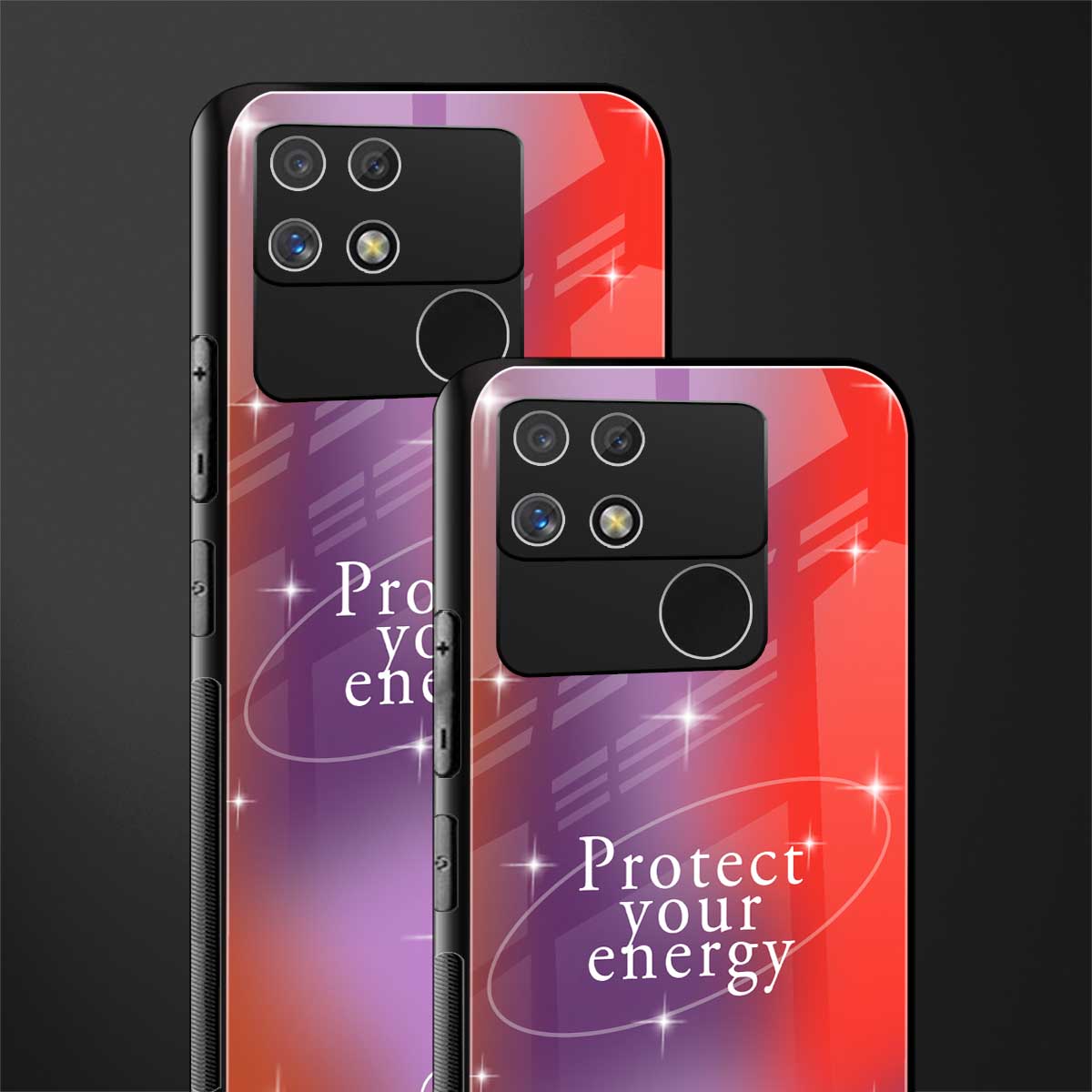 protect your energy back phone cover | glass case for realme narzo 50a