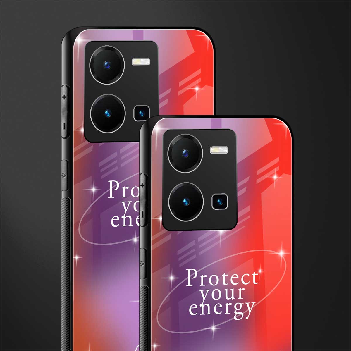 protect your energy back phone cover | glass case for vivo y35 4g