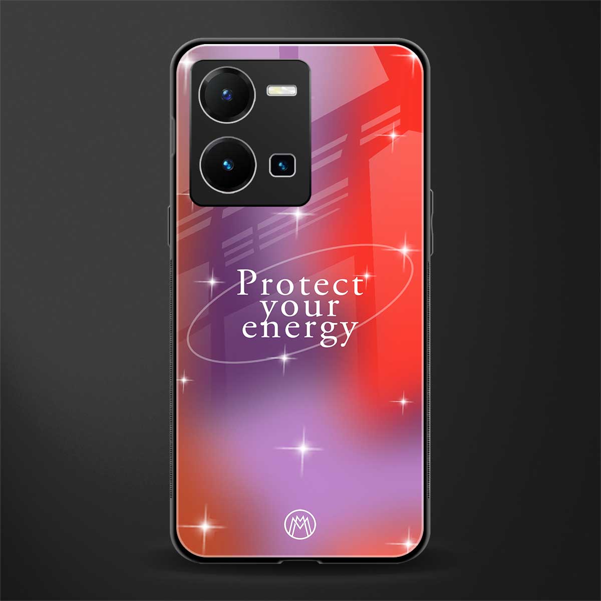 protect your energy back phone cover | glass case for vivo y35 4g