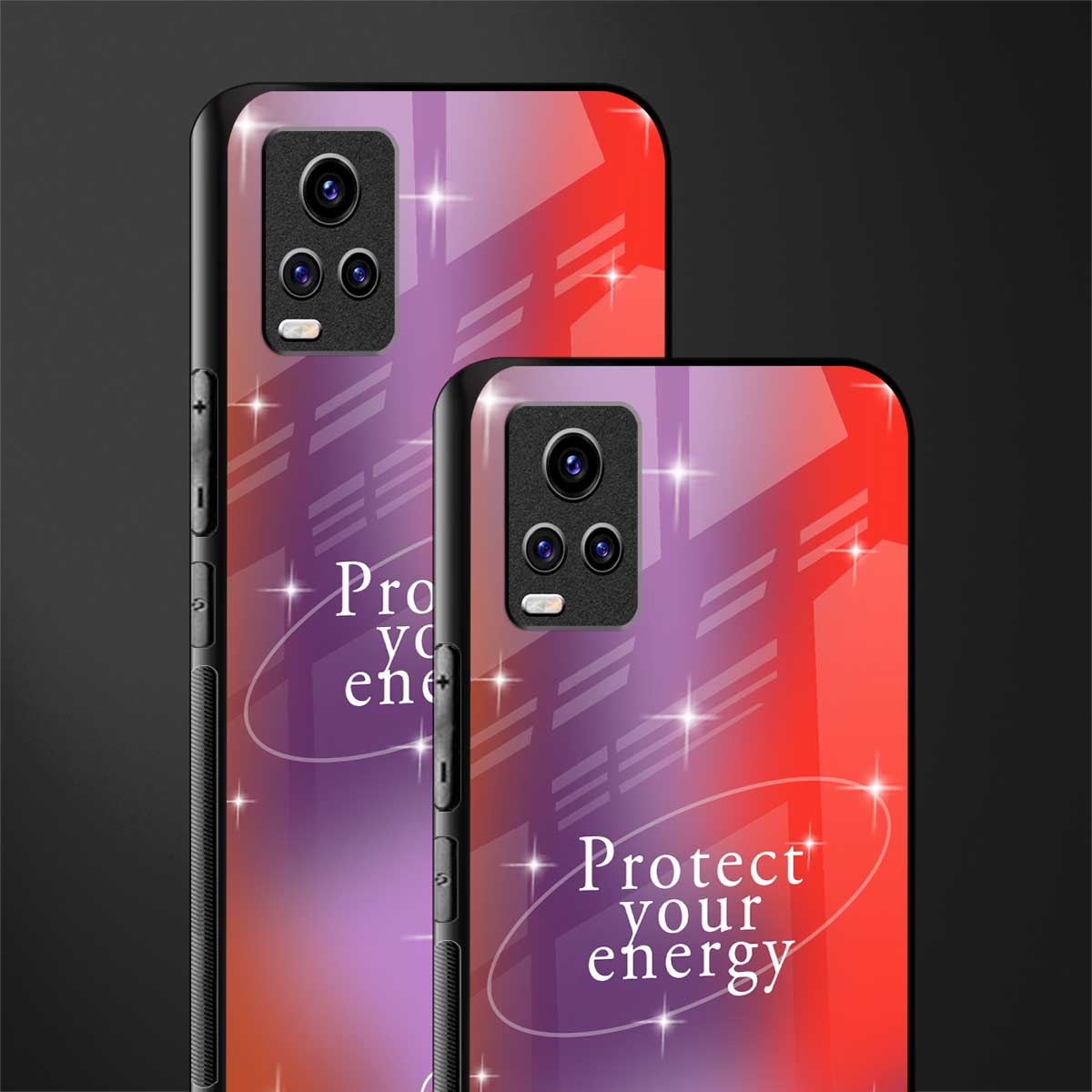 protect your energy back phone cover | glass case for vivo v21e 4g
