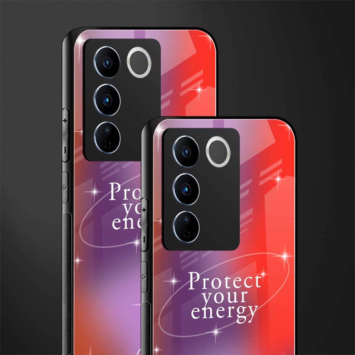 protect your energy back phone cover | glass case for vivo v27 pro 5g