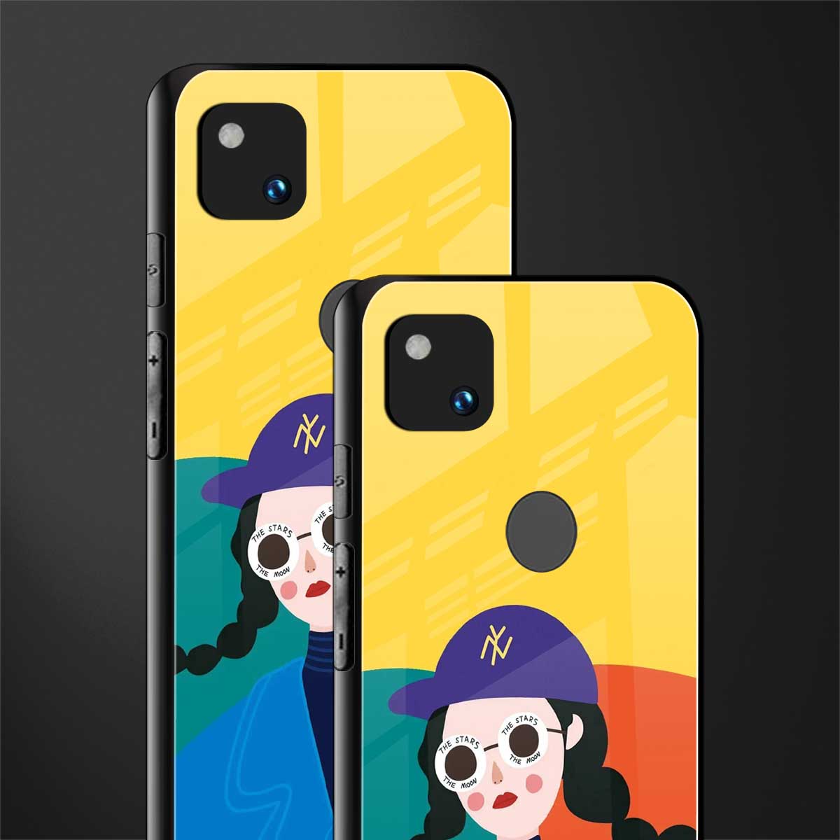 psychedelic chic back phone cover | glass case for google pixel 4a 4g