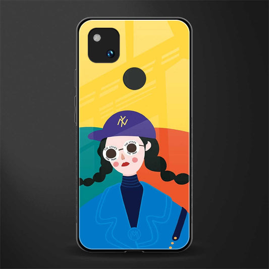 psychedelic chic back phone cover | glass case for google pixel 4a 4g