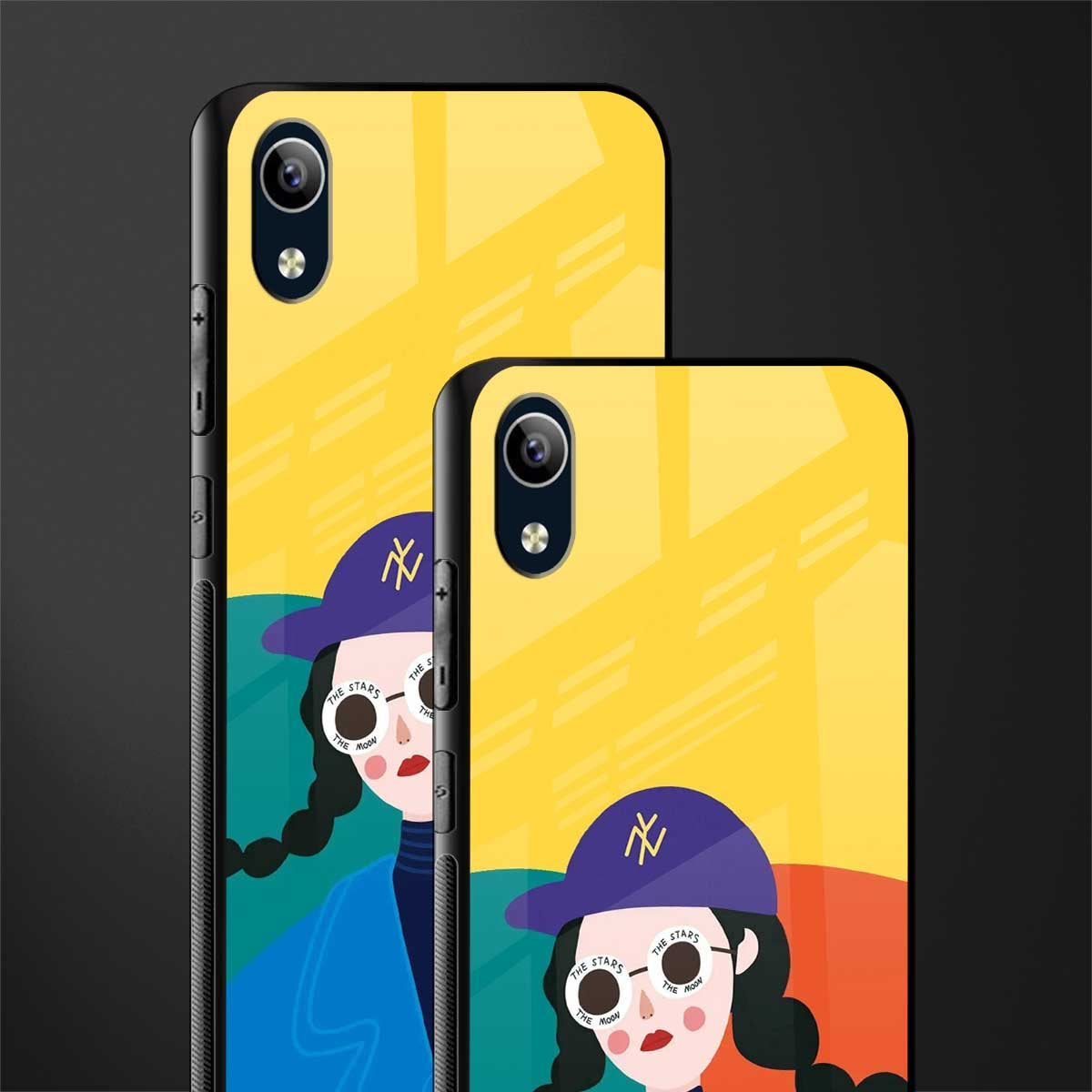 psychedelic chic glass case for vivo y1s without fingerprint image-2