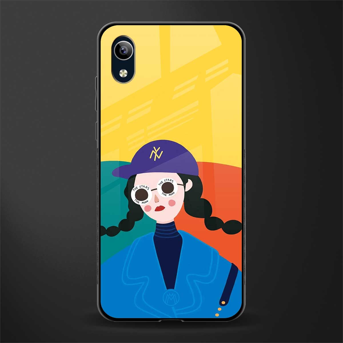 psychedelic chic glass case for vivo y1s without fingerprint image