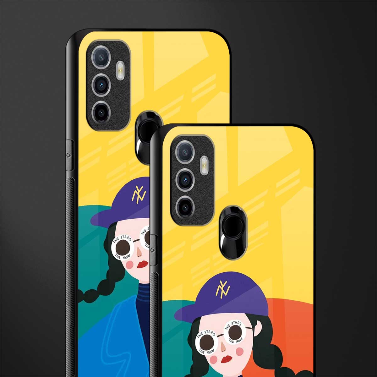 psychedelic chic glass case for oppo a53 image-2