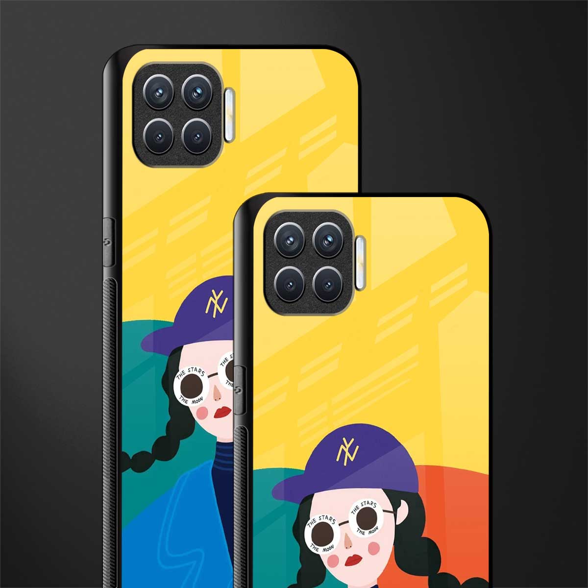 psychedelic chic glass case for oppo f17 pro image-2