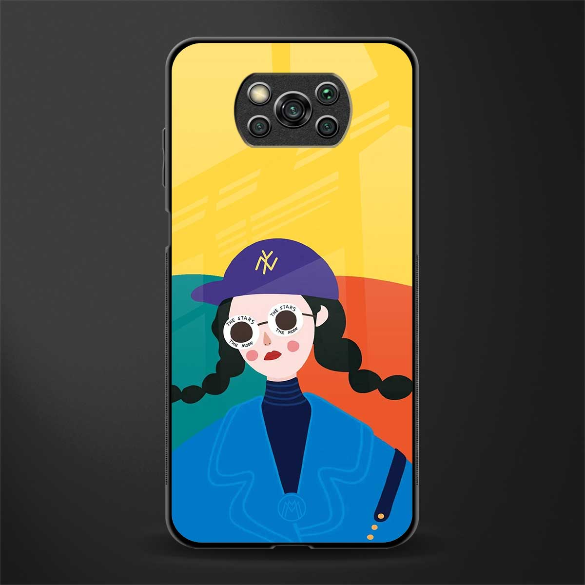 psychedelic chic glass case for poco x3 image