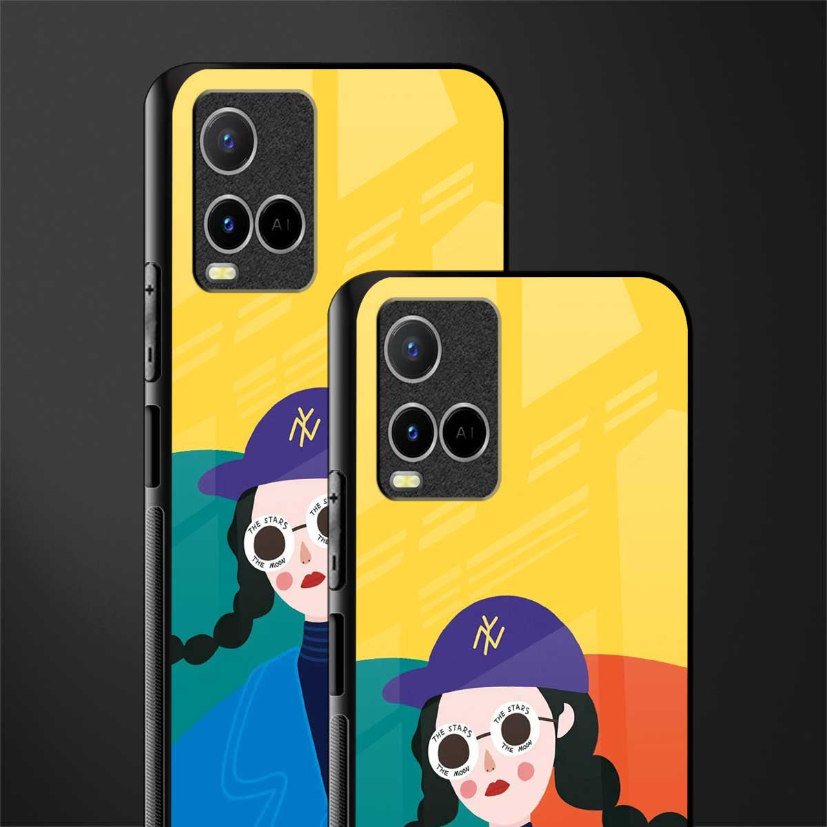 psychedelic chic glass case for vivo y33s vivo y33t image-2