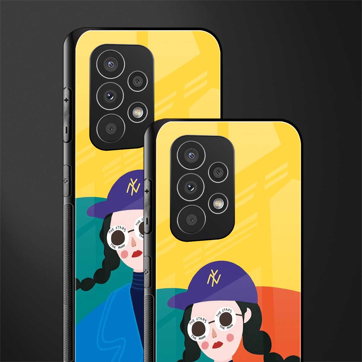 psychedelic chic back phone cover | glass case for samsung galaxy a73 5g