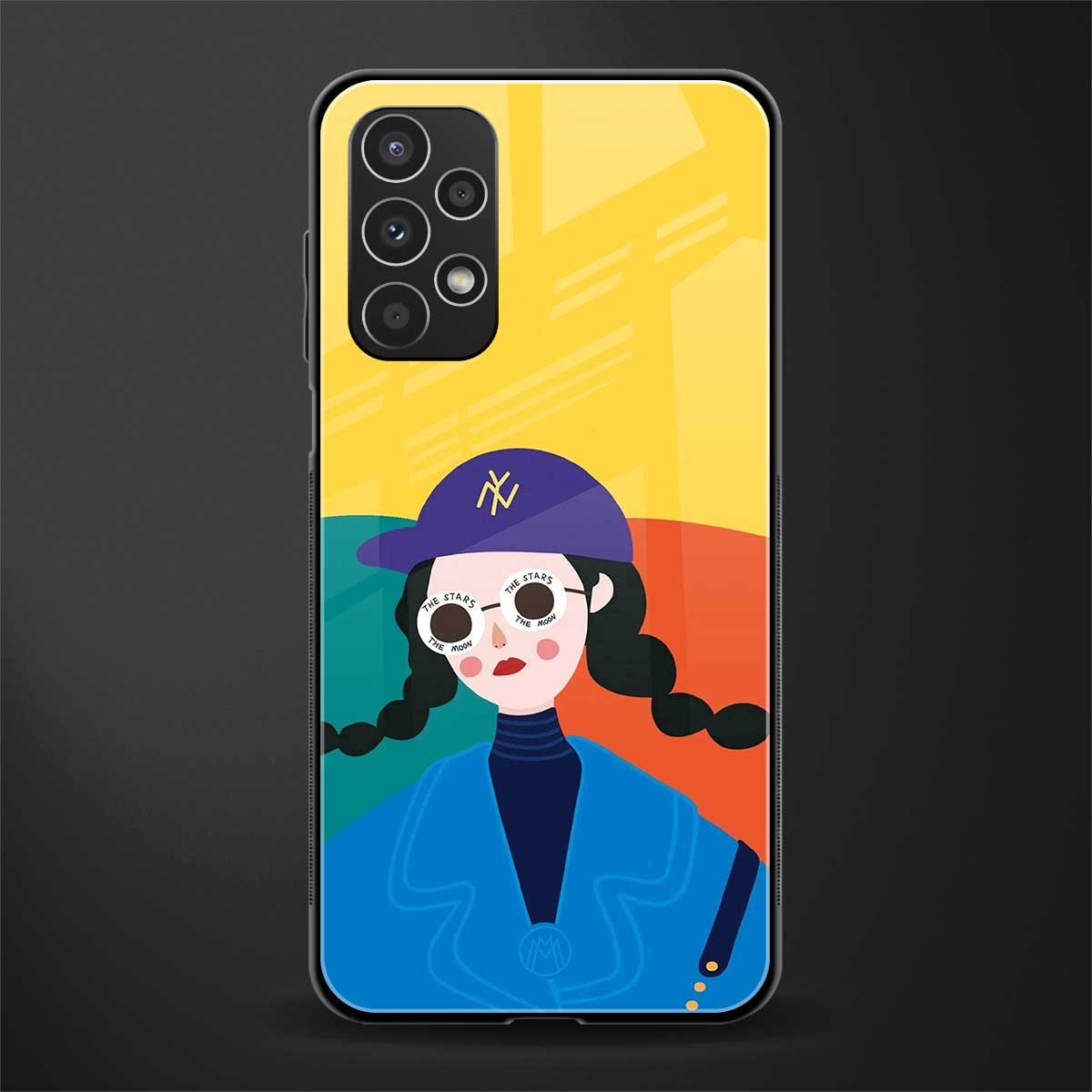 psychedelic chic back phone cover | glass case for samsung galaxy a13 4g