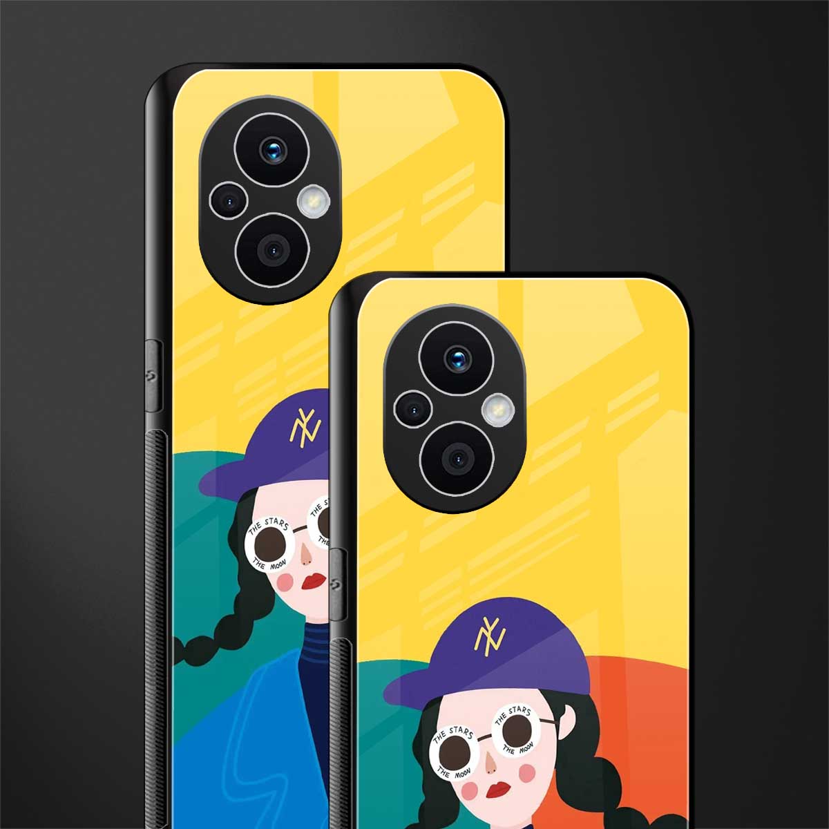 psychedelic chic back phone cover | glass case for oppo f21 pro 5g