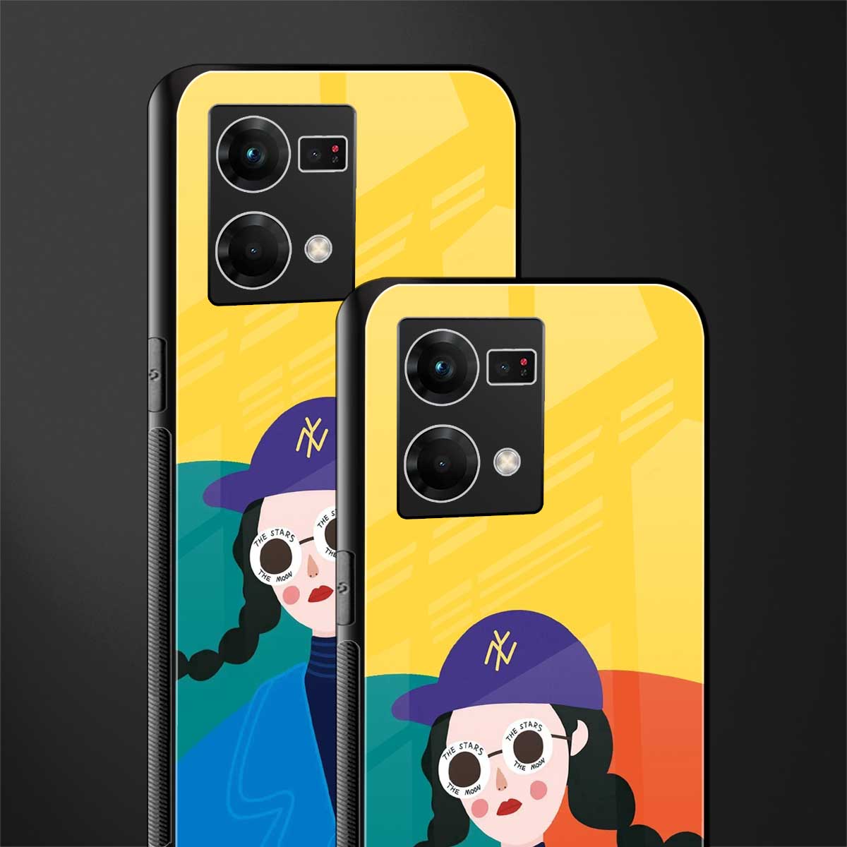 psychedelic chic back phone cover | glass case for oppo f21 pro 4g
