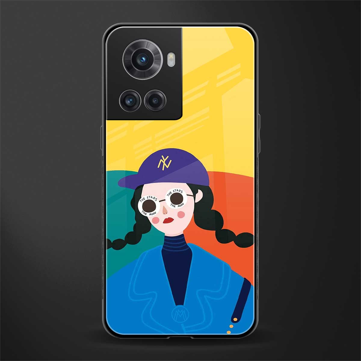 psychedelic chic back phone cover | glass case for oneplus 10r 5g