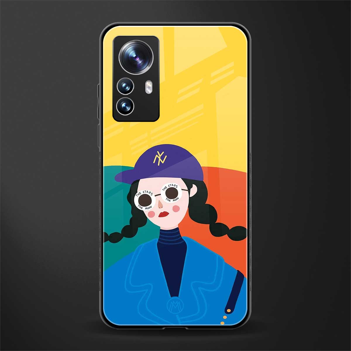 psychedelic chic back phone cover | glass case for xiaomi 12 pro