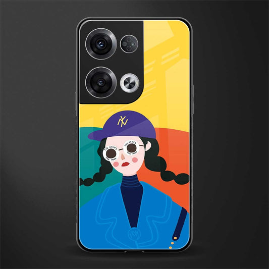 psychedelic chic back phone cover | glass case for oppo reno 8