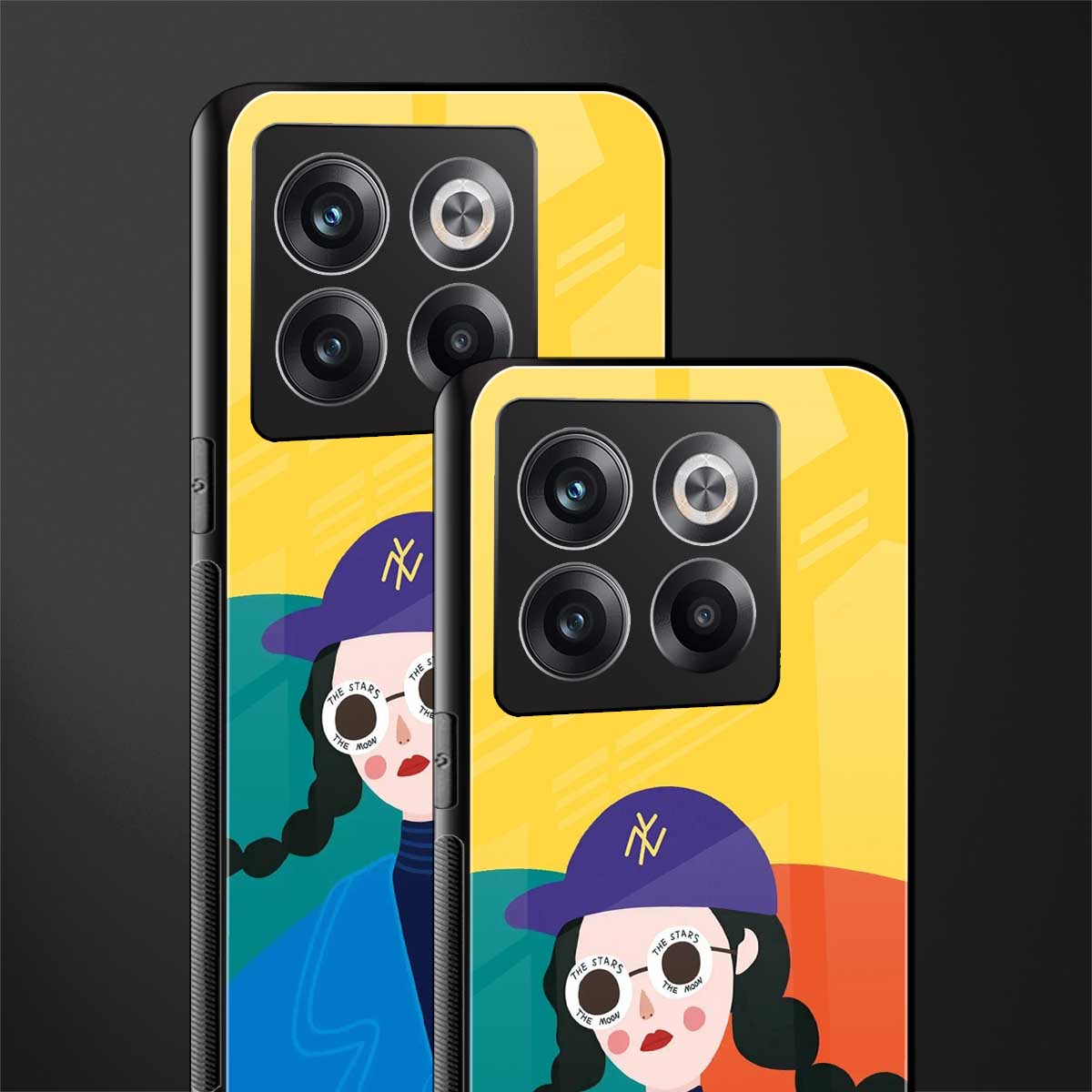 psychedelic chic back phone cover | glass case for oneplus 10t