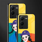 psychedelic chic back phone cover | glass case for vivo v25 pro 5g