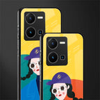psychedelic chic back phone cover | glass case for vivo y35 4g