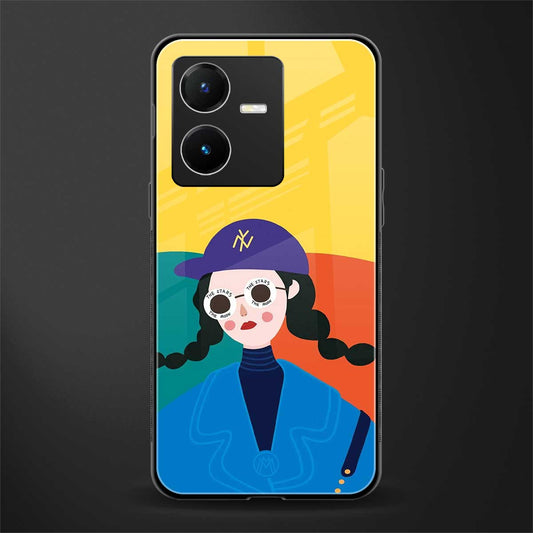 psychedelic chic back phone cover | glass case for vivo y22