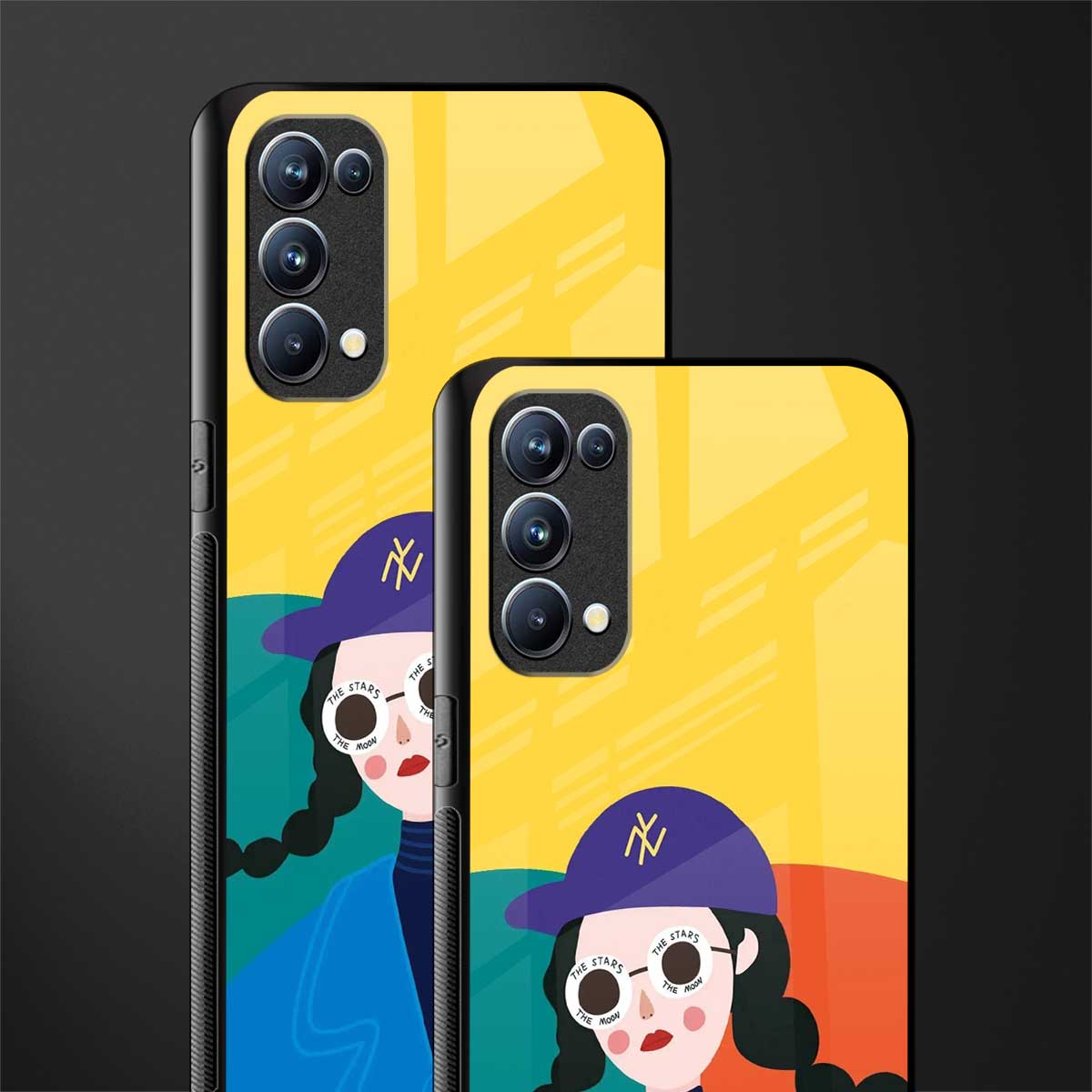 psychedelic chic back phone cover | glass case for oppo reno 5