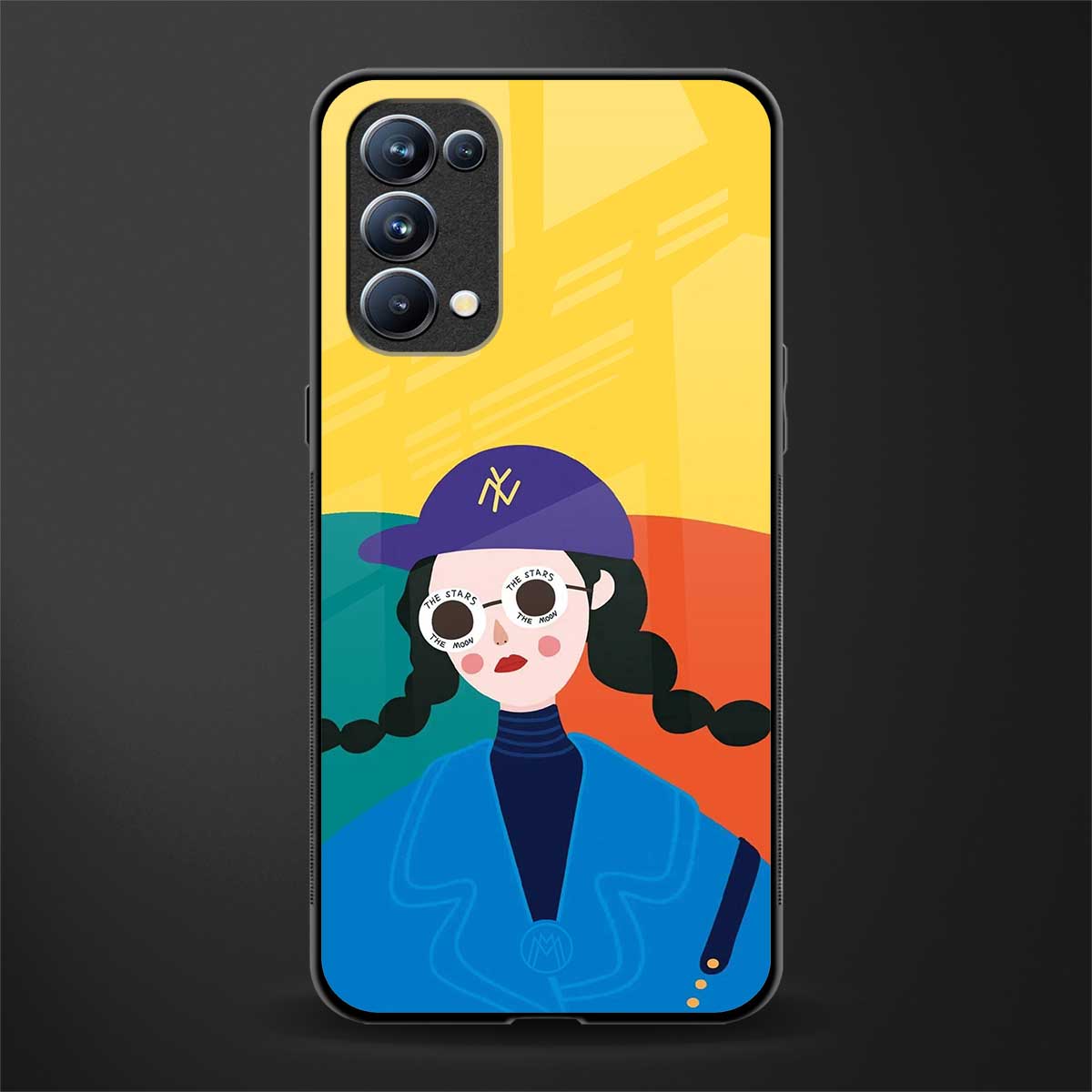 psychedelic chic back phone cover | glass case for oppo reno 5