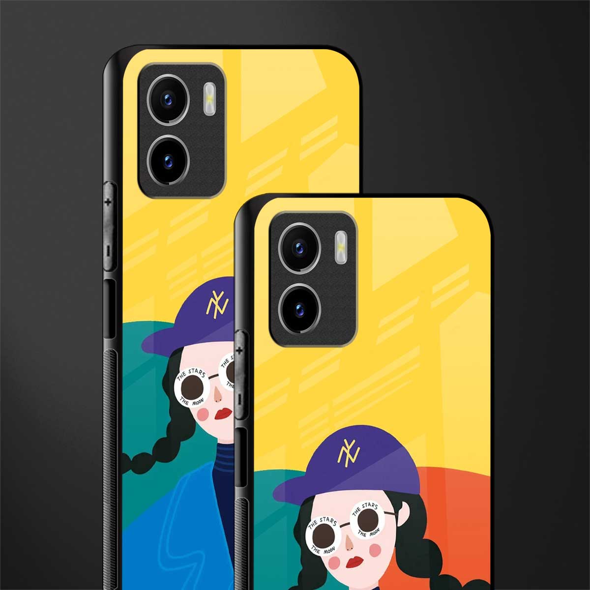 psychedelic chic back phone cover | glass case for vivo y72