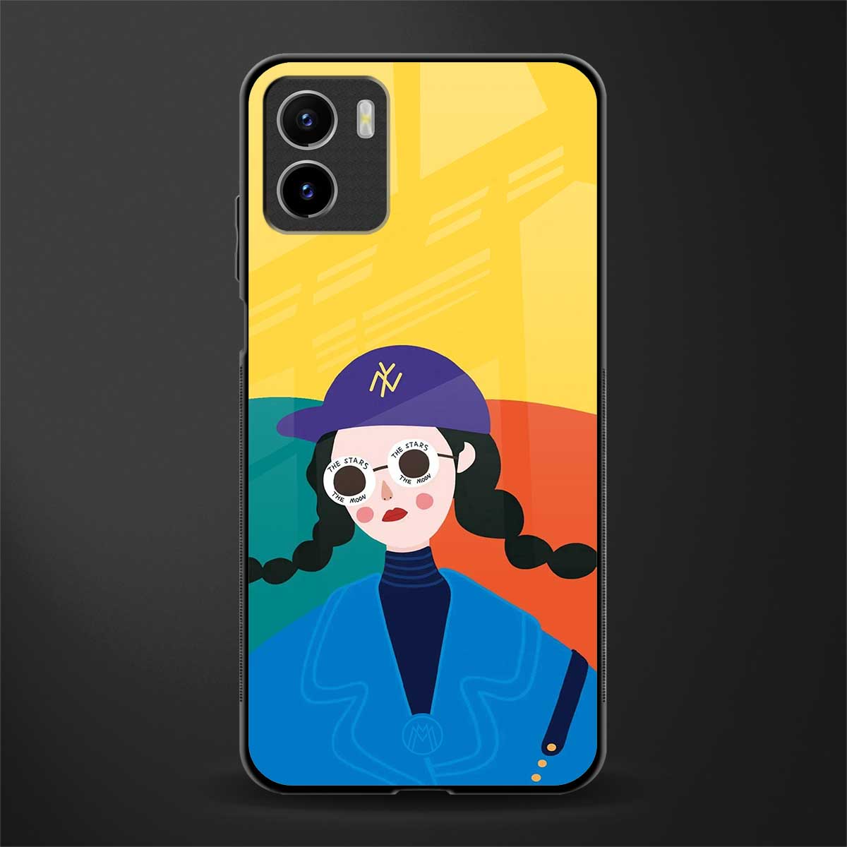 psychedelic chic back phone cover | glass case for vivo y72