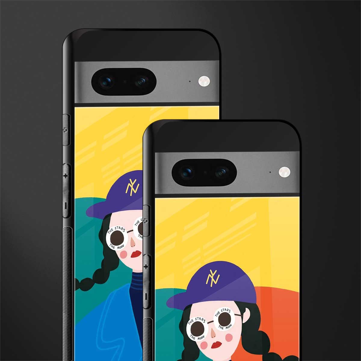 psychedelic chic back phone cover | glass case for google pixel 7