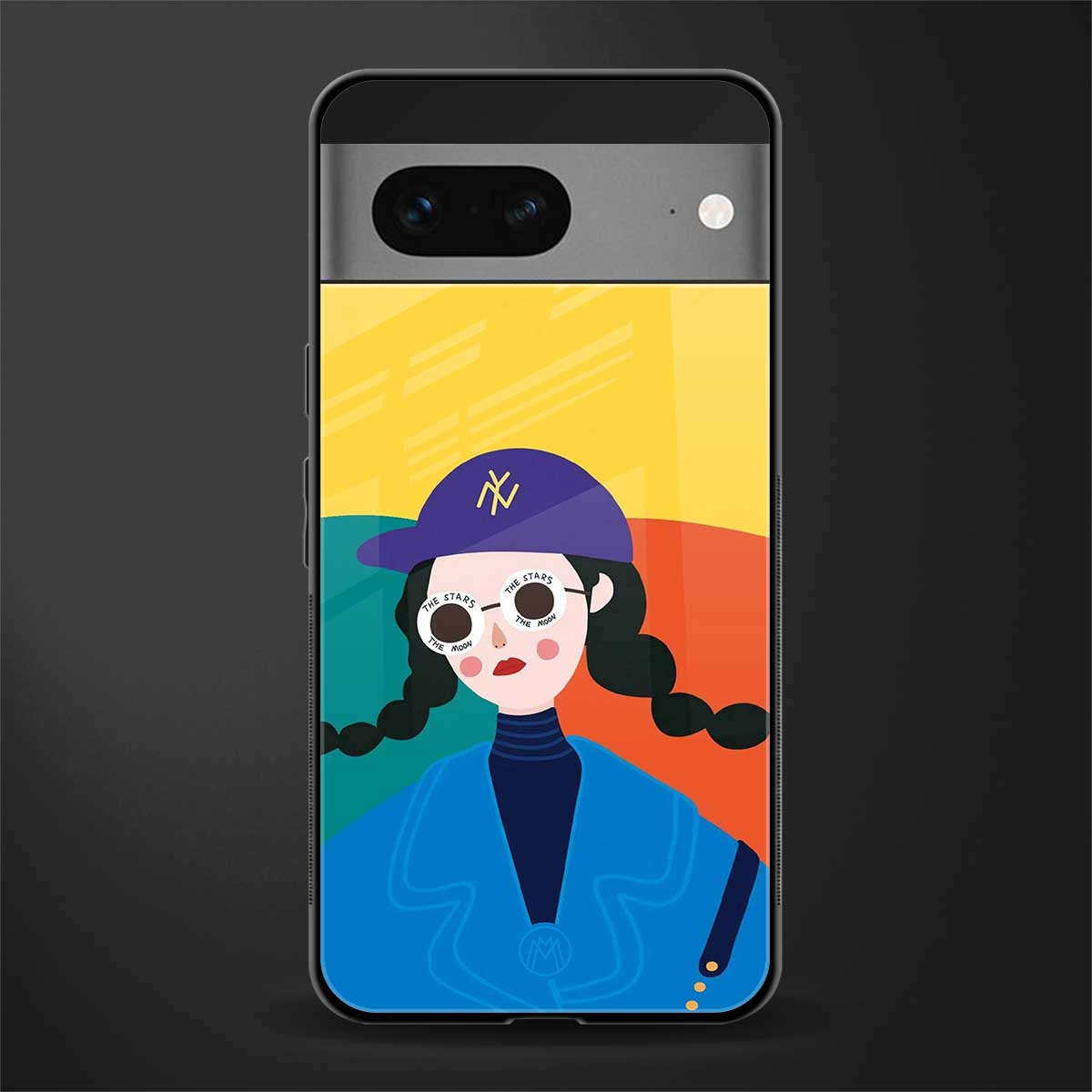 psychedelic chic back phone cover | glass case for google pixel 7