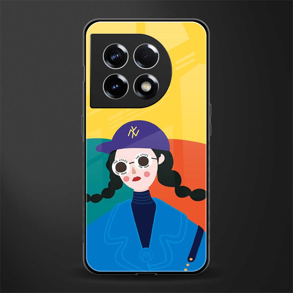 psychedelic chic back phone cover | glass case for oneplus 11