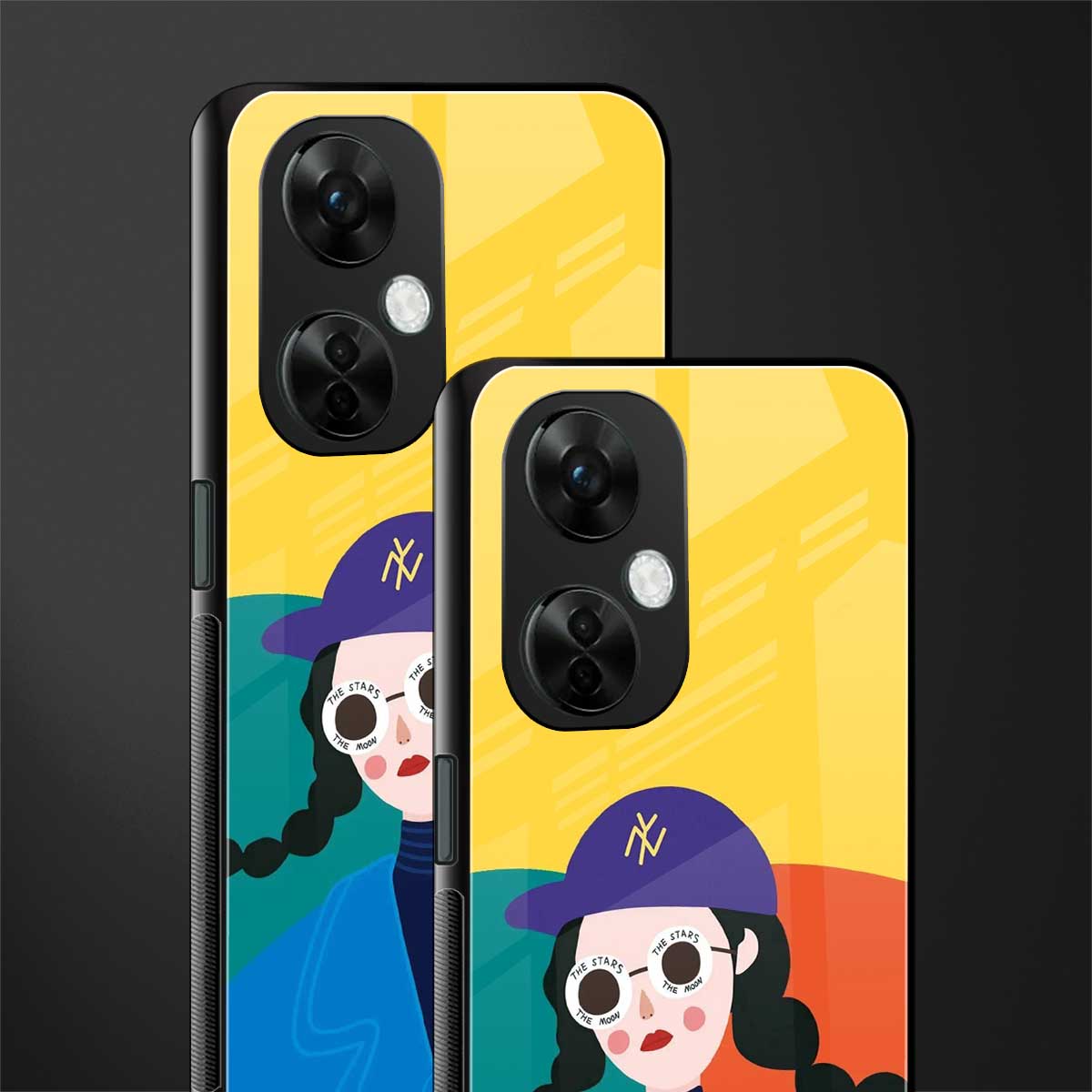 psychedelic chic back phone cover | glass case for oneplus nord ce 3 lite