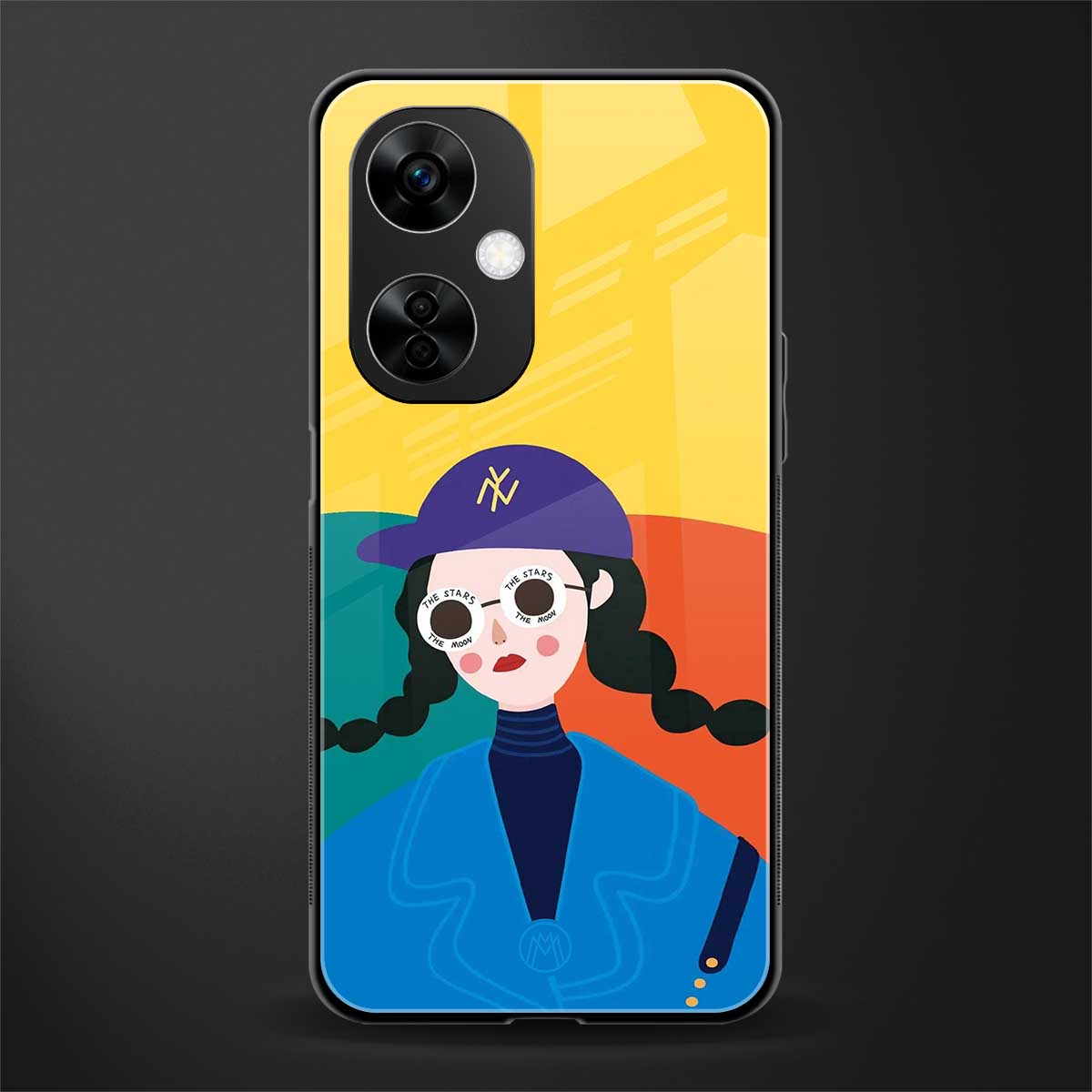 psychedelic chic back phone cover | glass case for oneplus nord ce 3 lite