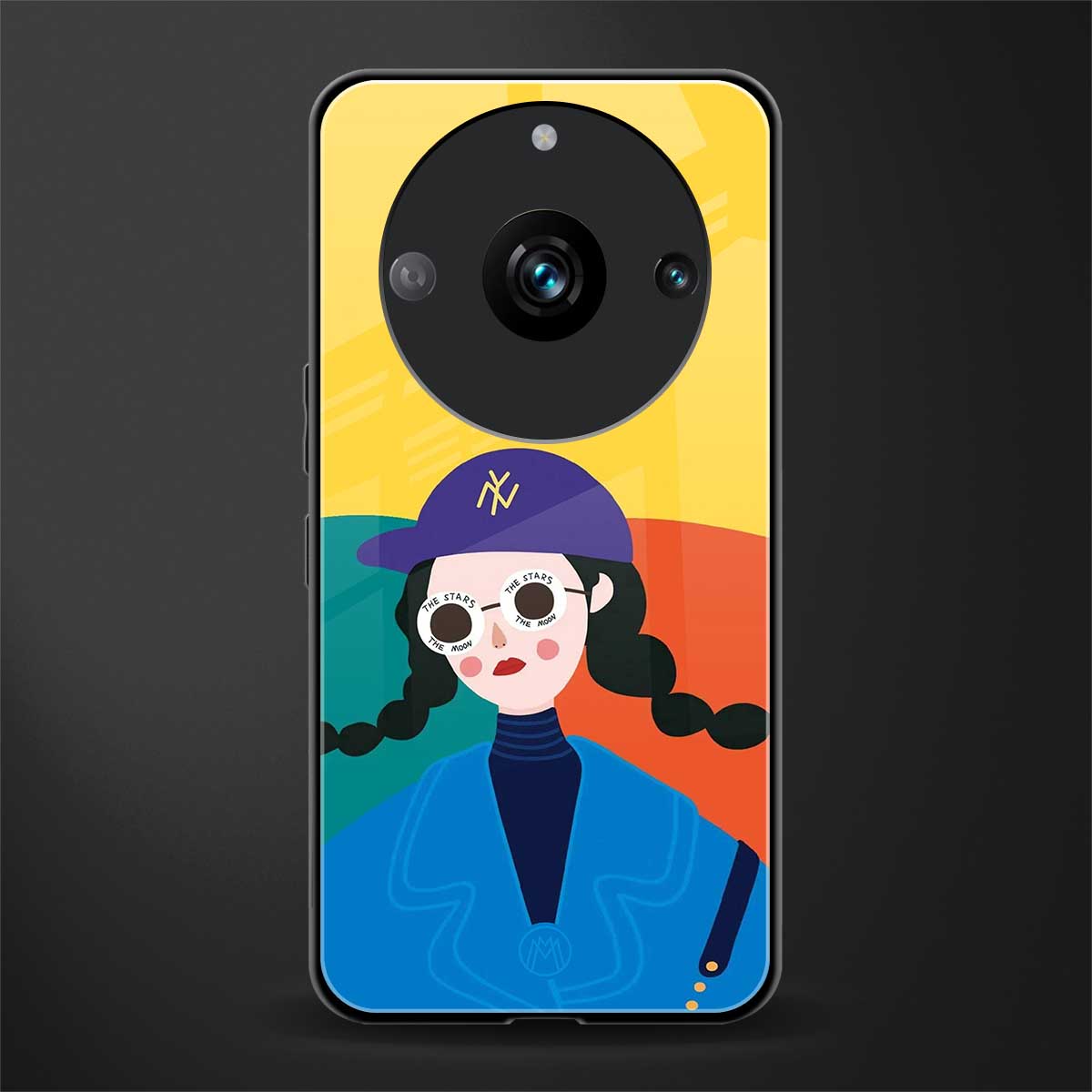 psychedelic chic back phone cover | glass case for realme 11 pro 5g