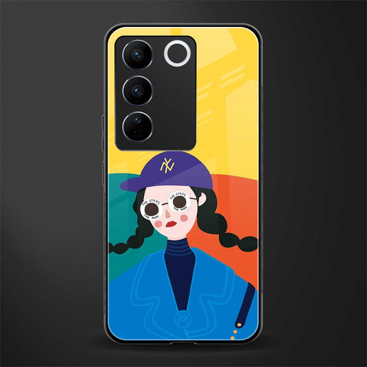 psychedelic chic back phone cover | glass case for vivo v27 pro 5g