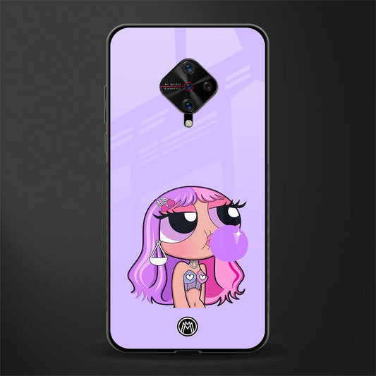 purple chic powerpuff girls glass case for vivo s1 pro image